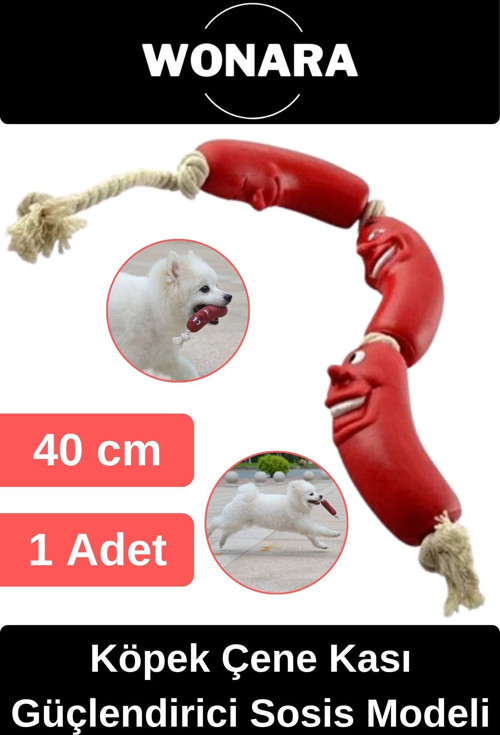 Dayanıklı Eğitim Oyuncağı Köpek Çene Kası Güçlendirici Evcil Hayvan Sosis Modeli 40cm