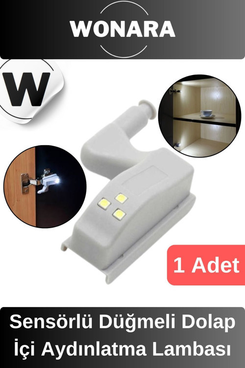 Özel Üretim Sensörlü Düğmeli Led Işıklı Tak Çıkar Dolap İçi Otomatik Aydınlatma Lambası 1 Adet