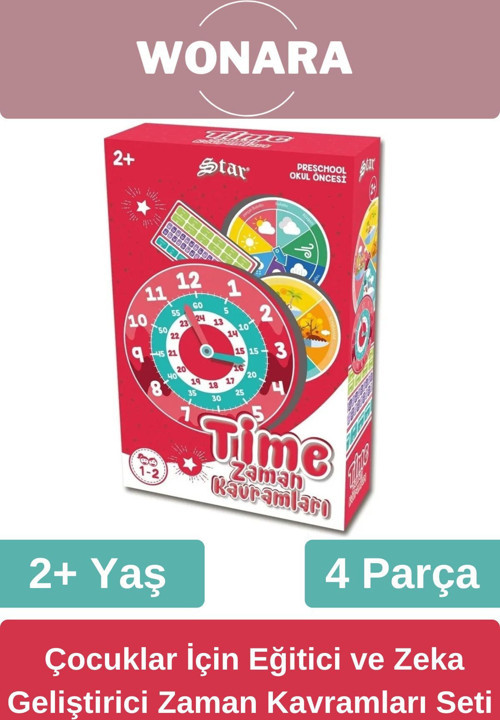 Eğitici Zeka Geliştirici Aile ile El-Göz Koordinasyonu Desteği Eğlenceli Zaman Kavramları Seti