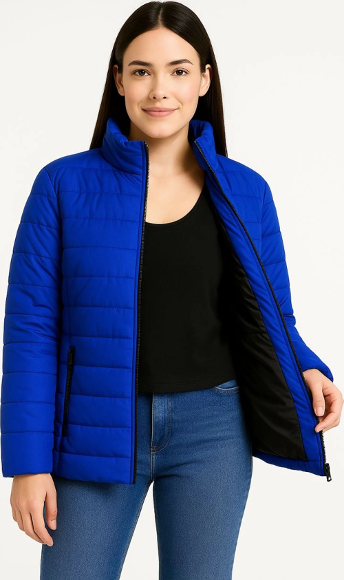 Velmora Premium Kadın Bomber Mont Ceket – Su İtici Kumaş, Kapitone Astarlı, Fermuarlı, Kışlık - Saks