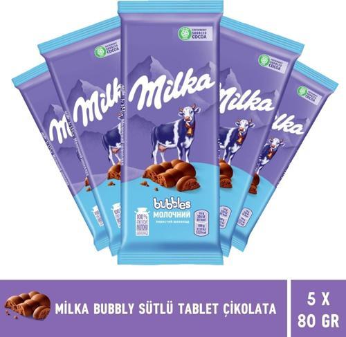 Bubbly Sütlü Tablet Çikolata 80 gr - 5 Adet