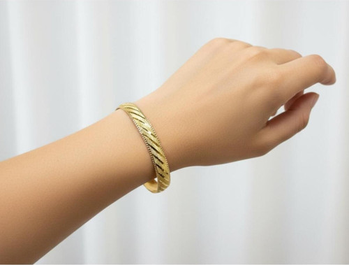 10 gr (GRAM) Dorika Desenli Kalemli Şarnel Bilezik 22 Ayar Altın Yatırımlık İşçiliksiz