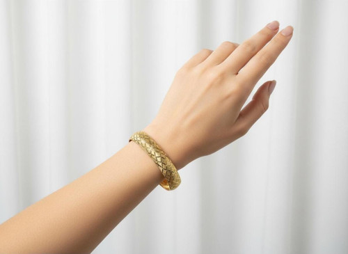 10 gr (GRAM) Diktdörtgen Desenli Şarnel Bilezik 22 Ayar Altın Yatırımlık İşçiliksiz