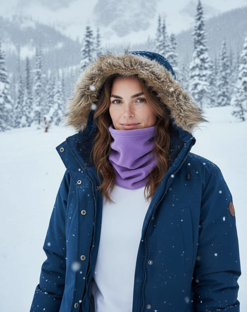 Kadın Polar Boyunluk Bere Lila