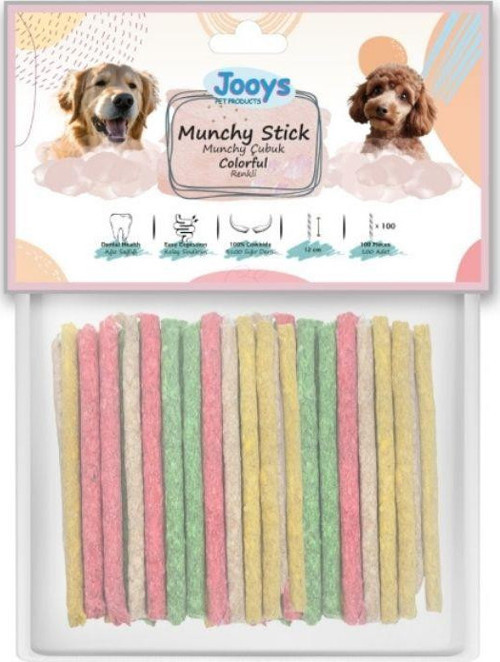 Renkli Munchy Çubuk Köpek Ödül Kemiği 100'lü