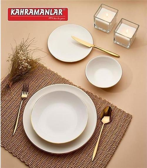 Katre Gold 12 Kişilik 55 Parça Porselen Yemek Takımı