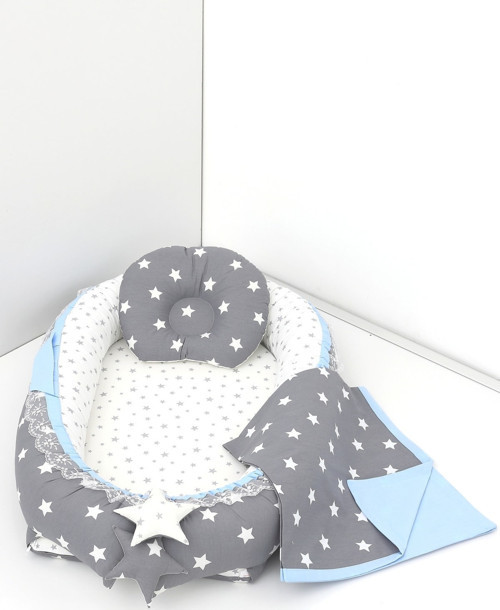 3 Parça - Bebek Uyku Yatağı, Baş Yastık, Bebek Pikesi 0-2 Yaş - %100 Pamuk