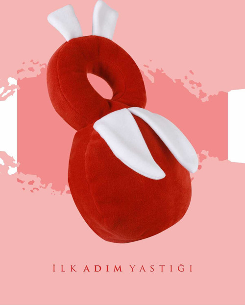 Ruyalar Bebek Bebek Kafa Koruma Yastığı Uğur Böceği İlk Adım Yastığı Beyaz Kırmızı