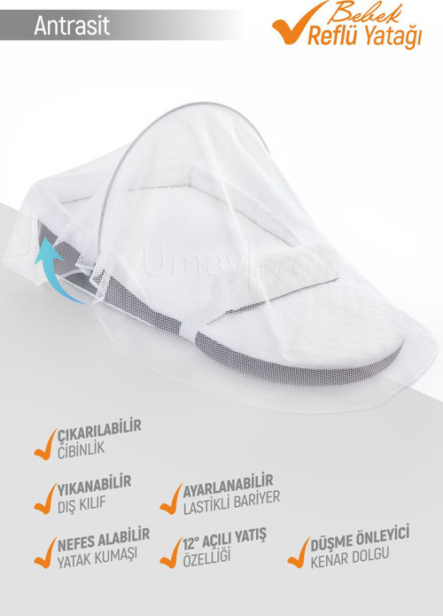 Reflü Yatağı, Bebek Yatak - Antrasit