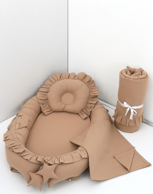 4 Parça - Bebek Uyku Yatağı, Baş Yastık, Bebek Pikesi, Yorganı 0-2 Yaş - %100 Pamuk