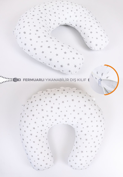 Emzirme Yastığı Minderi, Pamuk Kumaş - Dolgulu Yastık 60X60 Cm