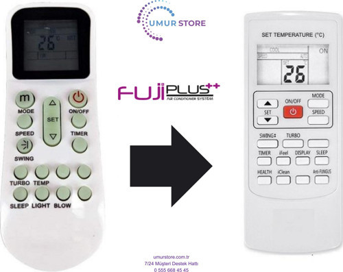 Fujiplus YKR-K/001E Uyumlu Klima Kumandası