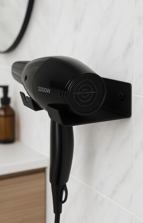 Metal Saç Kurutma Makinesi Askısı, Fön makinesi Askısı | Duvar Tipi Organizer