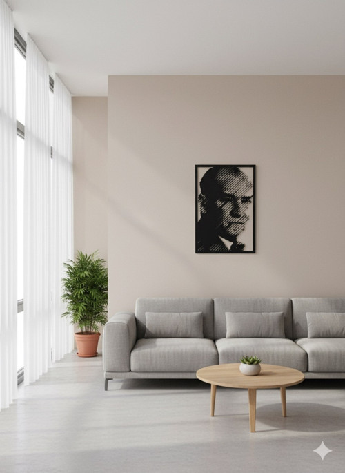 Atatürk Portre Metal Tablo – Ofis & Ev Duvar Aksesuarı”