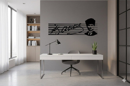 Metal Tablo Atatürk İmza Ve Portre Tasarımı – Atatürk İmza Tasarımı