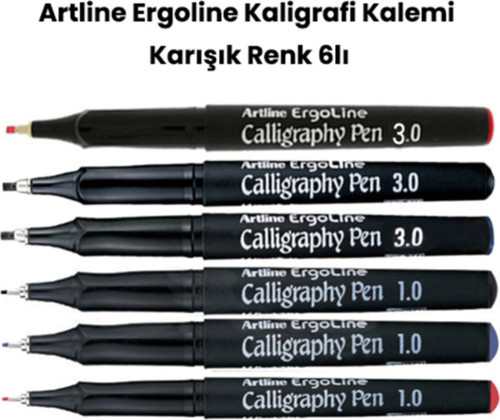Ergoline Kaligrafi Kalemi Karışık Renk Set 1 6lı