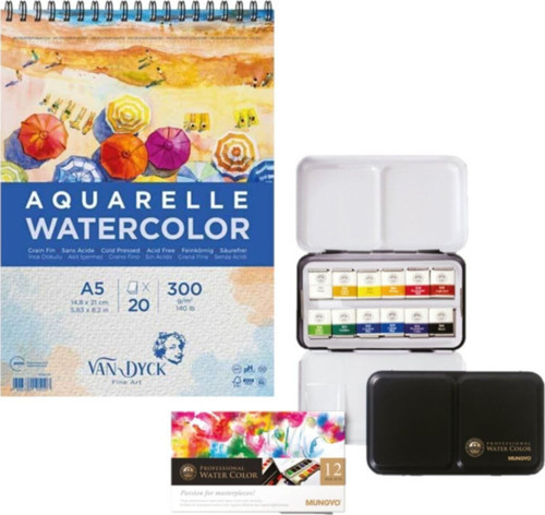 Profesyonel 12'li Suluboya Seti Metal Kutu