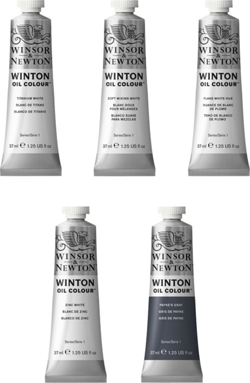 Winsor&Newton Yağlı Boya Seti 5'li Yağlı Boya Set Yağlı Boya Başlangıç Seti 5li BEYAZ TONLAR SET6
