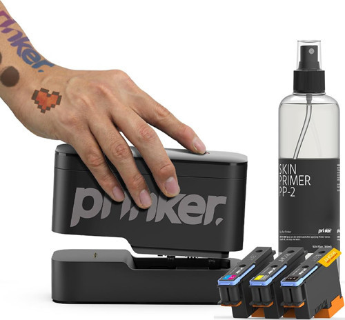 Prinker S – Kozmetik Sınıfı Geçici Dövme Yazıcısı (Renkli Mürekkep Seti)