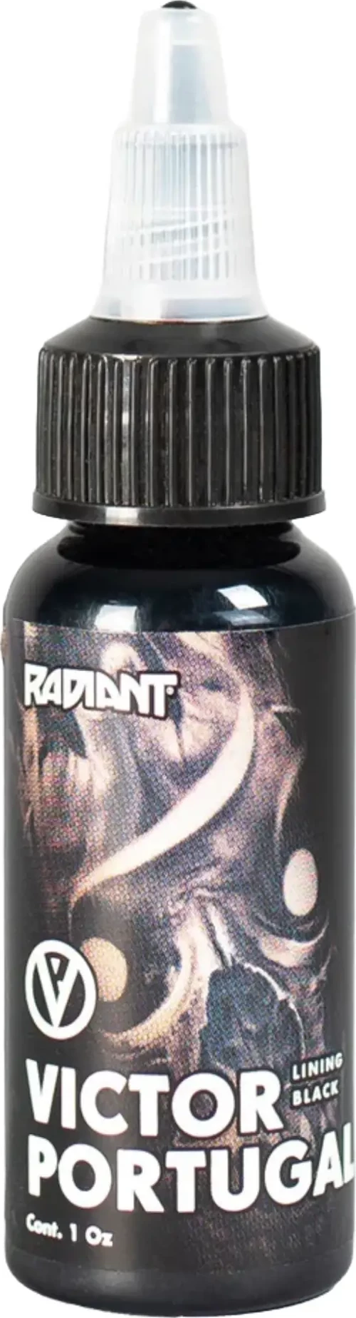 Victor Portugal Lining Black Radiant Dövme Boyası 30ml – Yoğun Siyah Profesyonel Tattoo Ink