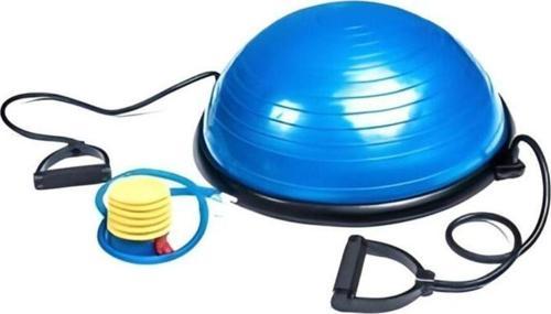 Bosuball Yarım Denge Topu Pilates Aleti - Direnç Lastikli Pilates Denge Alet Bosu Topu