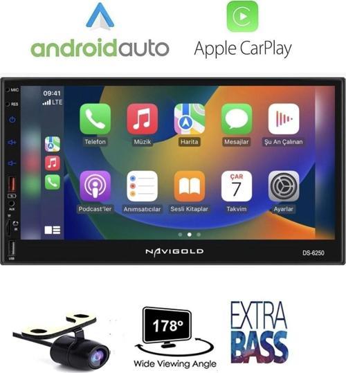 Ds-6250 Uyumlu Car Play Özellikli Teyp Multimedya Ful Hd 7'' Inch Bluetooth- Çift Usb 4X55W +Kamera