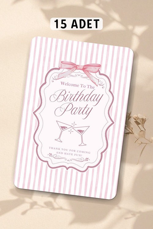 Doğum Günü Partisi - Masa Kartı Oyun Kartı 15 Adet Happy Birthday Kutlama Sevgiliye Özel Pasta Dilek