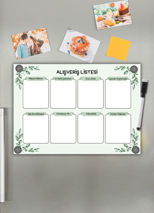 Mıknatıslı Alışveriş Listesi, Magnetli Market Eksik Listesi, Buzdolabı Not Defteri, Pazar Planlayıcı