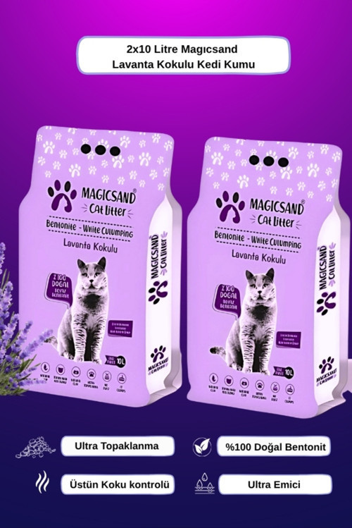Cat Litter Lavanta Kokulu Kedi Kumu 10 Lt * 2 Adet