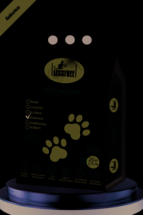 Less Free 20 Lt İnce Tane Kokusuz Naturel Beyaz Bentonit Kedi Kumu