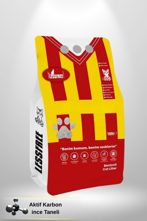 Aktif Karbon 10 Litre Kedi Kumu (Sarı Kırmızı Ambalaj)