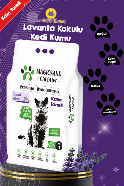 Cat Litter Lavanta Kokulu Kedi Kumu 20 Lt Kalın Taneli