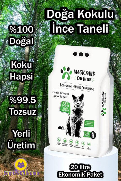 Doğa Kokulu Kedi Kumu 20 Lt Ince Taneli