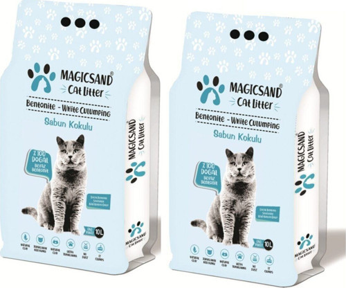 Cat Litter Marsilya Sabun Kokulu Kedi Kumu 10 Lt * 2 Kalın Taneli