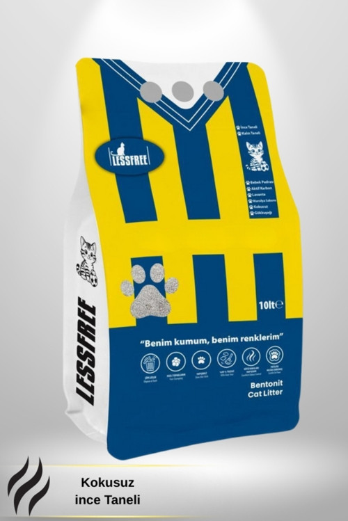 Kokusuz 10 Litre Kedi Kumu (Sarı Lacivert Ambalaj)