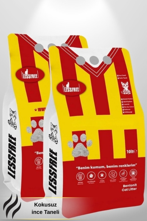 Kokusuz 2X10 Litre Kedi Kumu (Sarı Kırmızı Ambalaj)