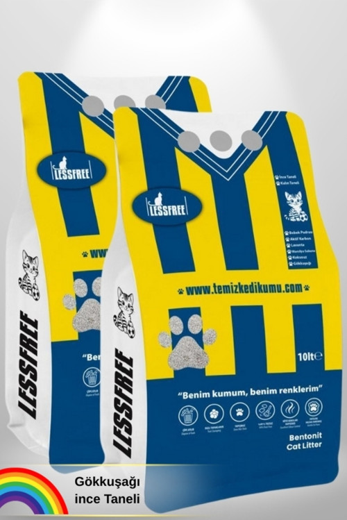 Gökkuşağı 2X10 Litre Kedi Kumu (Sarı Lacivert)