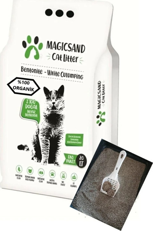 Magic Sand Yeni Nesil Organik Ekstra Topaklanan Ekonomik Boy Doğal Kedi Kumu
