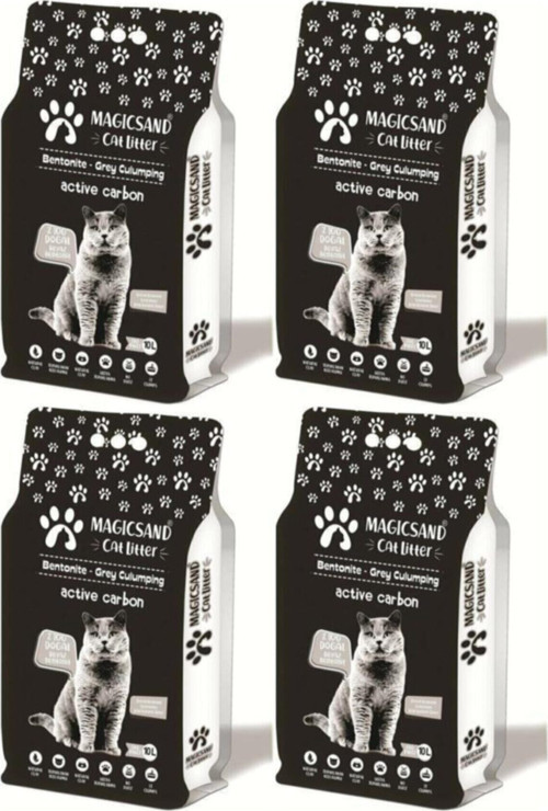 Aktif Karbon Ince Tane Kedi Kumu 10 Lt 4 Adet