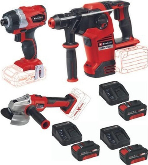 Te-Cı 18 Bl Axxio 18/115 Avuç Taşlama Herocco 38/28 Kırıcı Delici 3X4.0AH Akülü Kömürsüz Set
