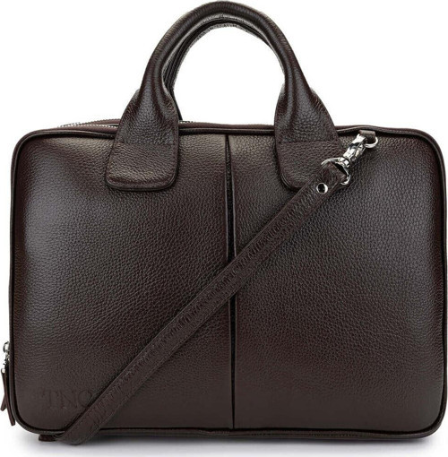 Unisex Hakiki Deri Kahverengi Evrak Çantası