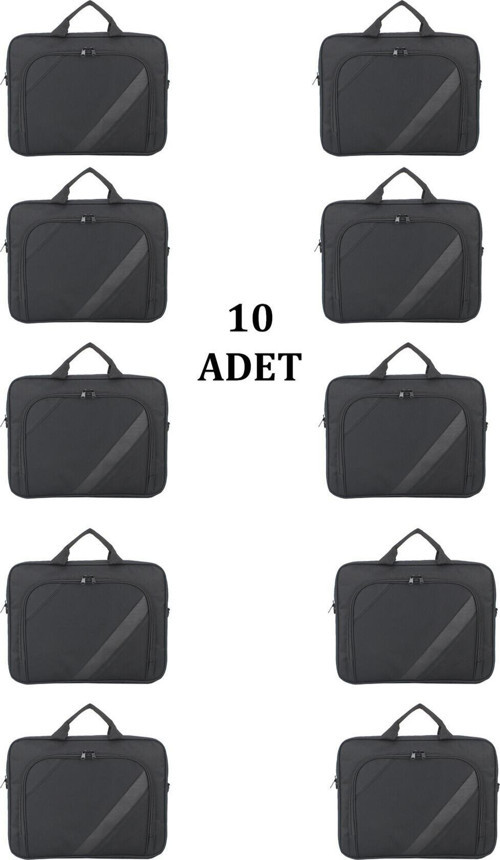 10 Adet 15,6 inç Laptop Evrak Çantası Darbe Emici Su Geçirmez Kumaş Omuz Askılı