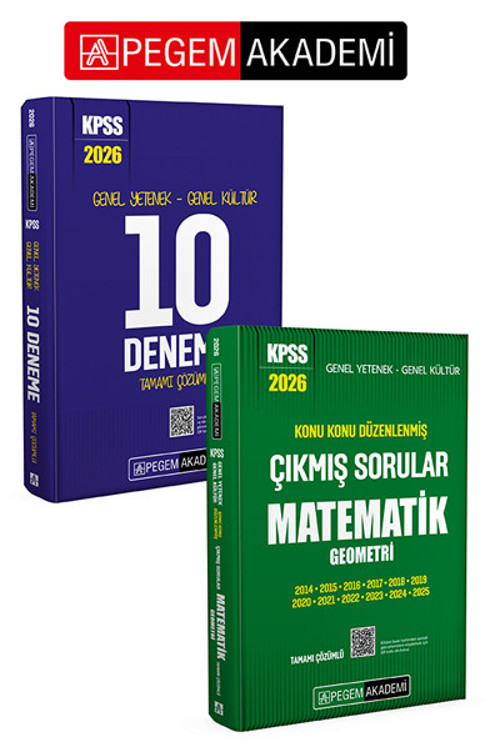 PEGEM AKADEMİ 2026 KPSS Genel Yetenek Genel Kültür Tamamı Çözümlü 10 Deneme + 2026 KPSS Genel Yeten
