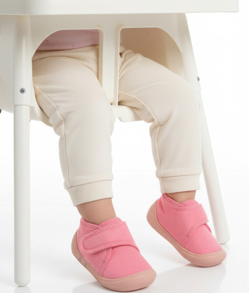 Pembe Süet Cırtlı Bebek Panduf Ba&Ba 058989 B