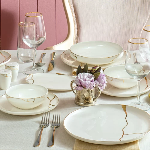 Marble 60 Parça 12 Kişilik Yemek Takımı