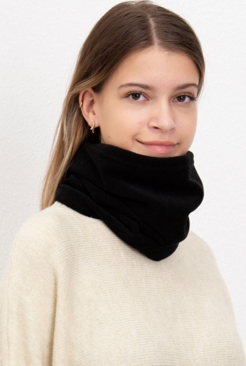 Kadın Polar Boyunluk Bere Siyah Polar Bere