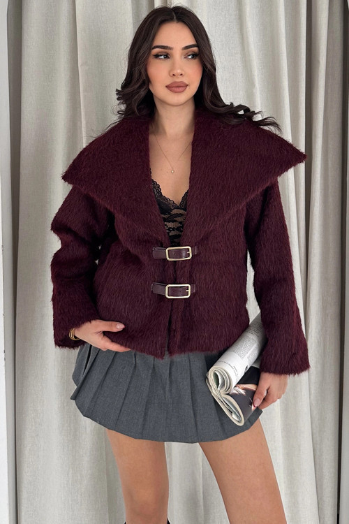 Kırçıllı Deri Kemer Tokalı Mont