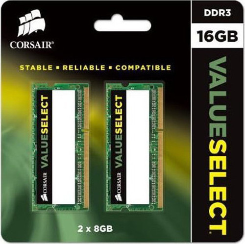 Corsaır 16Gb (2X 8Gb) Ddr3 1600Mhz Notebook Ram Value Cmso16Gx3M2C1600C11 1.35V