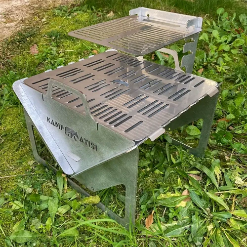 ® GrillogyBox™ Katlanır Pratik Asansörlü Mangal, 2mm Çelik, Özel Çantalı