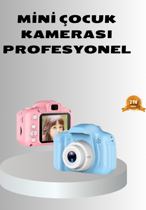 8MP Mini Çocuk Fotoğraf Makinesi – Pembe Ses Kaydı Özellikli
